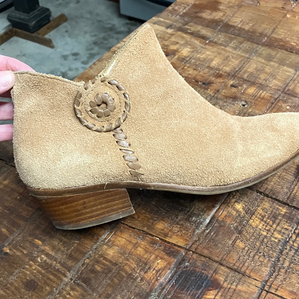 Jack Rogers Beige Suede Ankle Booties - Picture 5 of 7